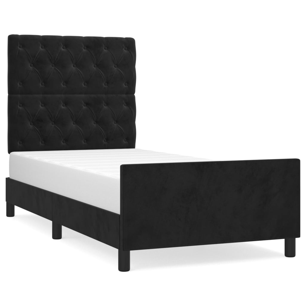 Cadre de lit sans matelas noir 80x200 cm velours