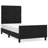 Cadre de lit sans matelas noir 80x200 cm velours