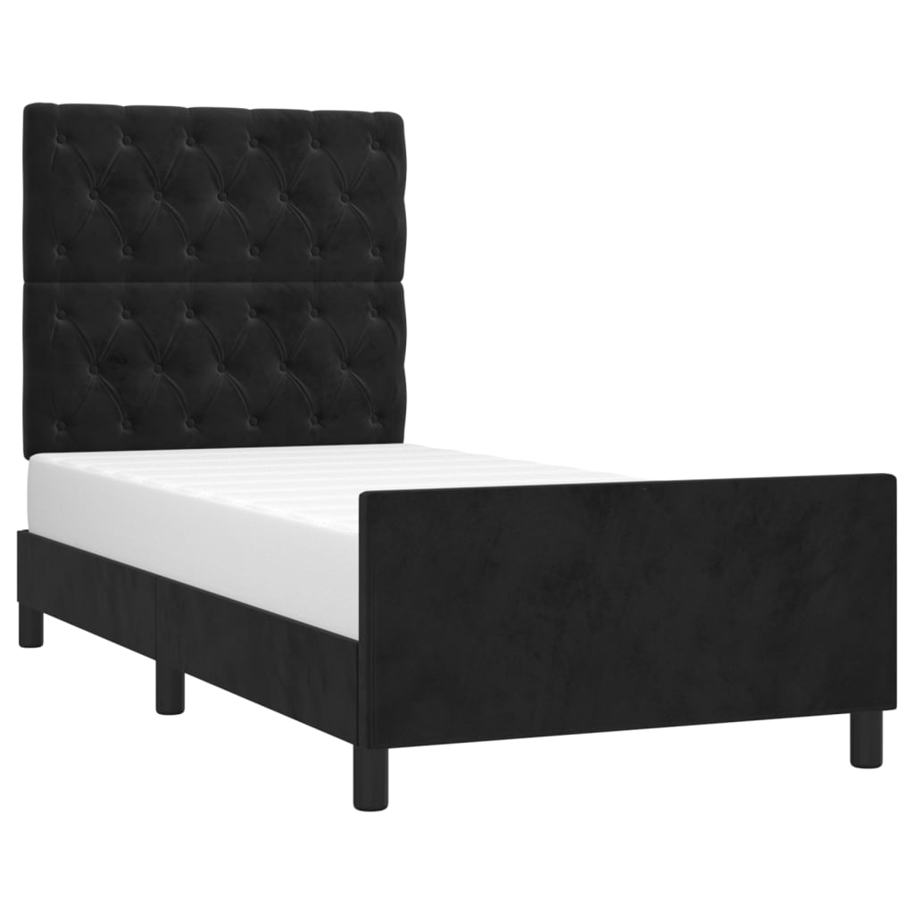 Cadre de lit sans matelas noir 80x200 cm velours