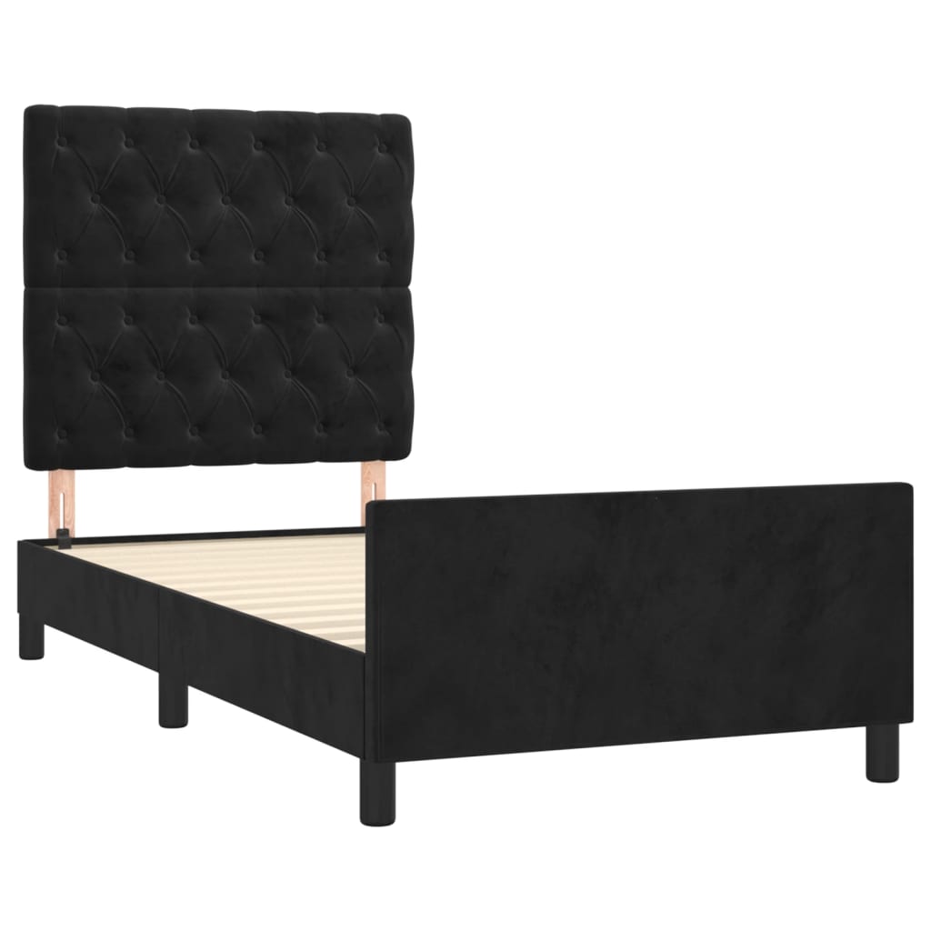 Cadre de lit sans matelas noir 80x200 cm velours