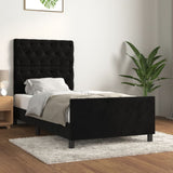 Cadre de lit sans matelas noir 80x200 cm velours