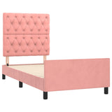 Cadre de lit sans matelas rose 80x200 cm velours