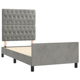 Cadre de lit sans matelas gris clair 90x190 cm velours