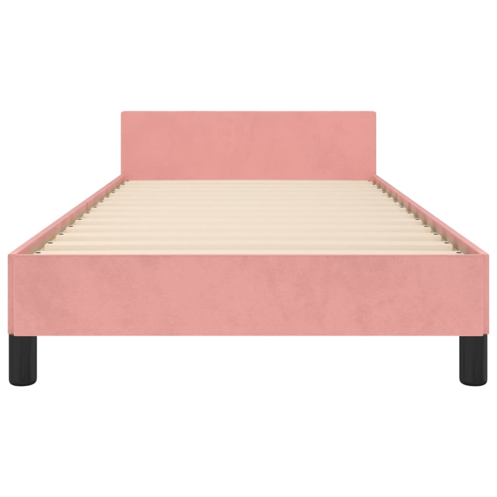 Cadre de lit sans matelas rose 90x200 cm velours