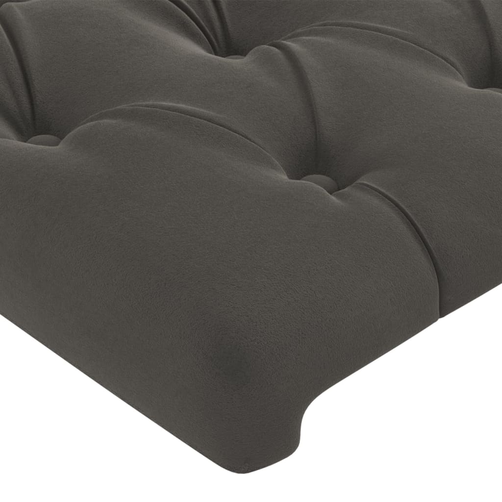 Cadre de lit sans matelas gris foncé 100x200 cm velours