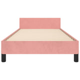 Cadre de lit sans matelas rose 100x200 cm velours