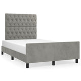 Cadre de lit sans matelas gris clair 120x200 cm velours