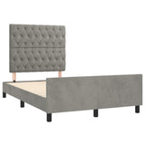 Cadre de lit sans matelas gris clair 120x200 cm velours