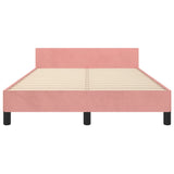 Cadre de lit sans matelas rose 120x200 cm velours