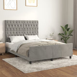 Cadre de lit sans matelas gris clair 140x190 cm velours