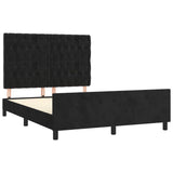 Cadre de lit sans matelas noir 140x190 cm velours