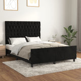 Cadre de lit sans matelas noir 140x190 cm velours