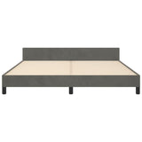 Cadre de lit sans matelas gris foncé 160x200 cm velours