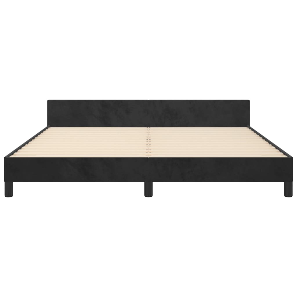 Cadre de lit sans matelas noir 160x200 cm velours