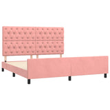 Cadre de lit sans matelas rose 160x200 cm velours