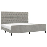 Cadre de lit sans matelas gris clair 200x200 cm velours