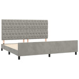 Cadre de lit sans matelas gris clair 200x200 cm velours