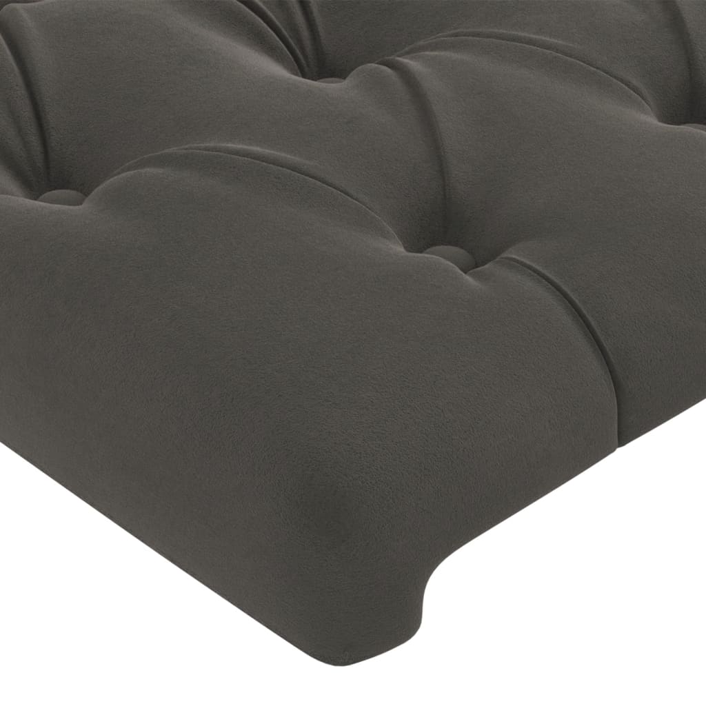 Cadre de lit sans matelas gris foncé 200x200 cm velours