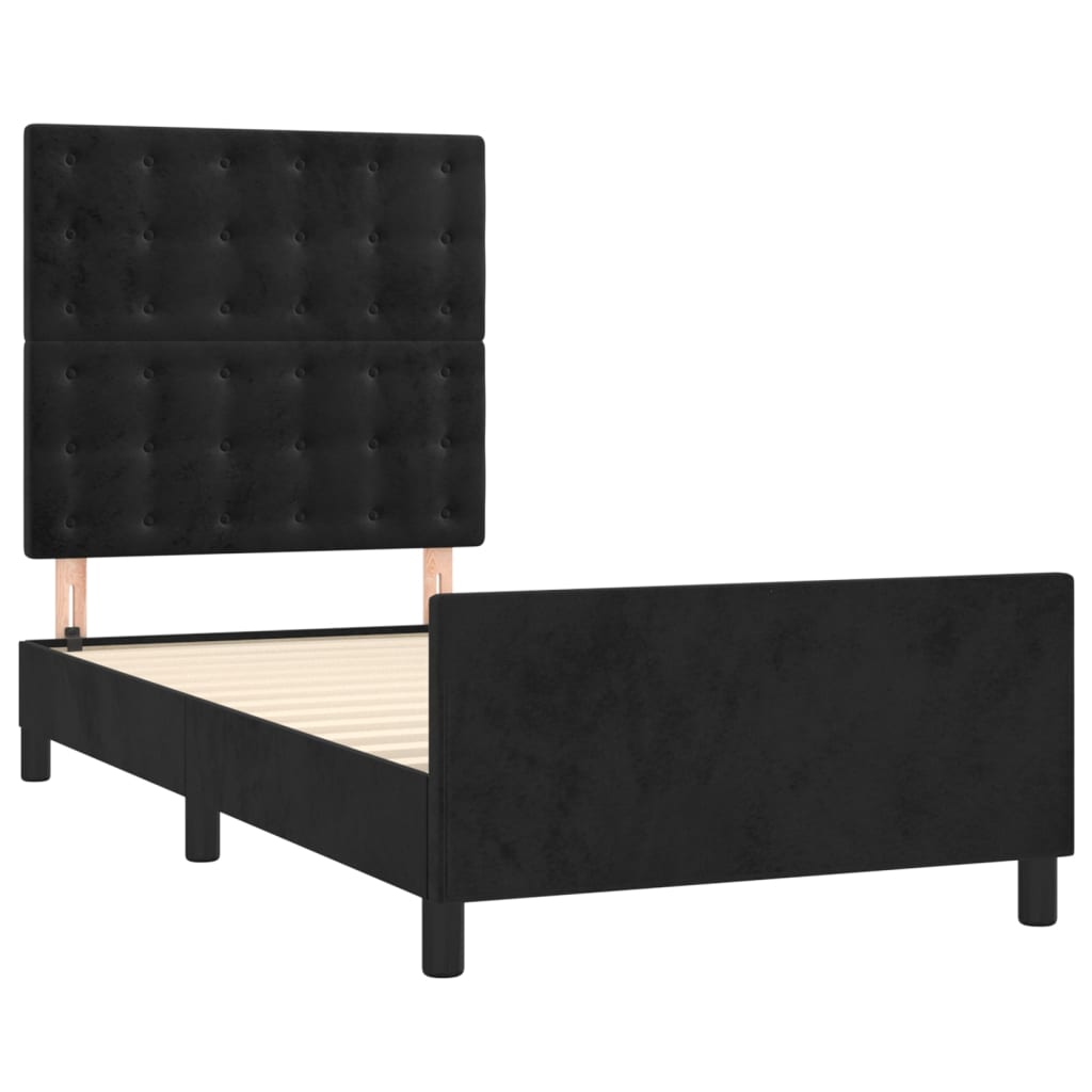 Cadre de lit sans matelas noir 80x200 cm velours