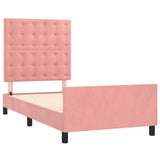 Cadre de lit sans matelas rose 80x200 cm velours