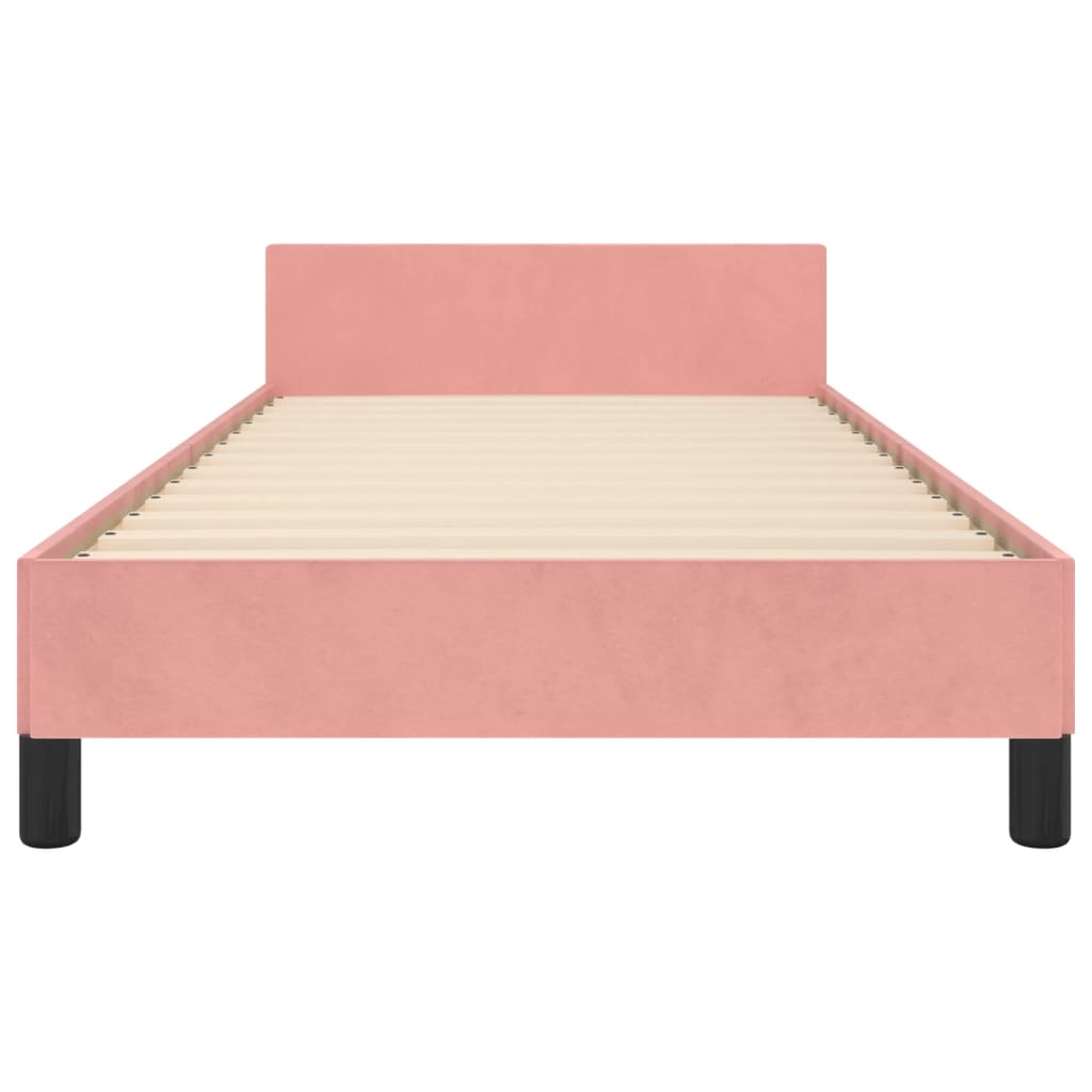 Cadre de lit sans matelas rose 80x200 cm velours