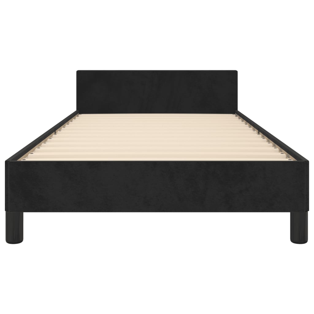 Cadre de lit sans matelas noir 90x190 cm velours