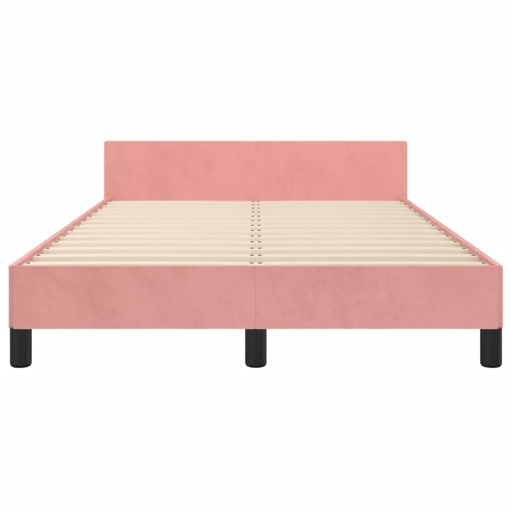 Cadre de lit sans matelas rose 120x200 cm velours