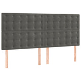 Cadre de lit sans matelas gris foncé 140x190 cm velours