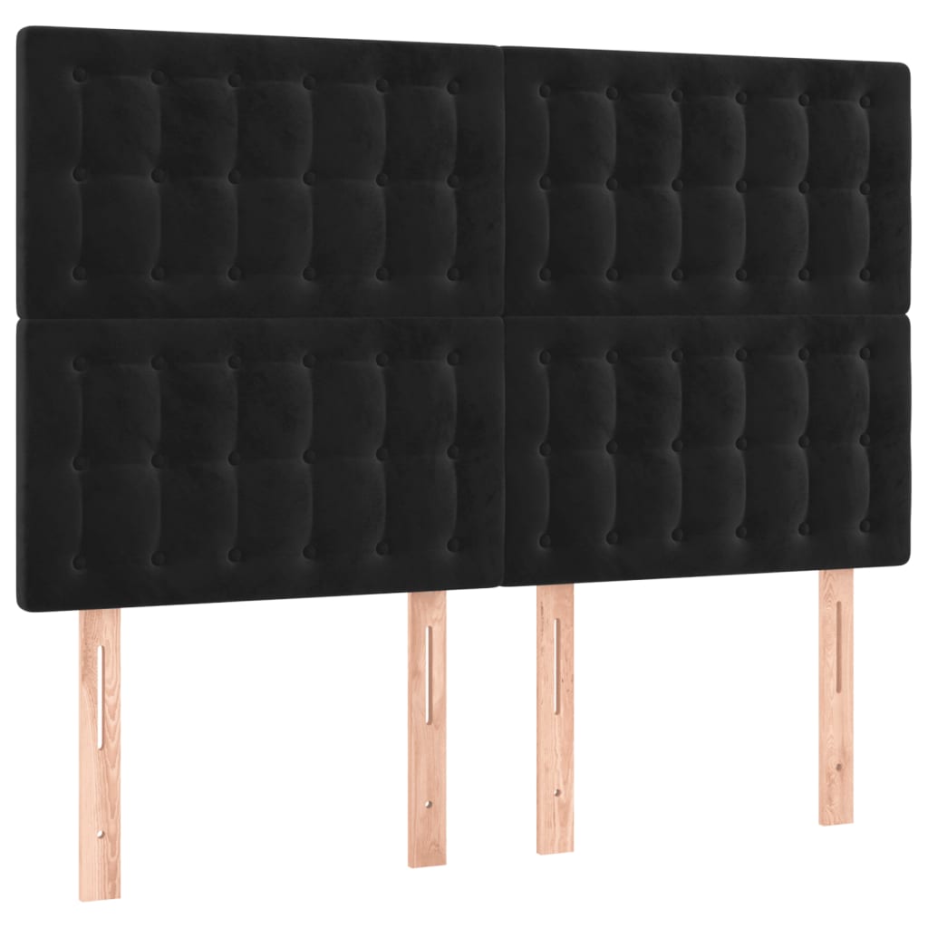 Cadre de lit sans matelas noir 140x190 cm velours