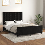 Cadre de lit sans matelas noir 140x190 cm velours