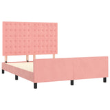 Cadre de lit sans matelas rose 140x190 cm velours