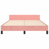 Cadre de lit sans matelas rose 140x190 cm velours