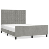 Cadre de lit sans matelas gris clair 140x200 cm velours