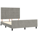 Cadre de lit sans matelas gris clair 140x200 cm velours