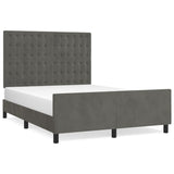 Cadre de lit sans matelas gris foncé 140x200 cm velours