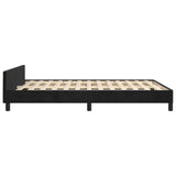 Cadre de lit sans matelas noir 140x200 cm velours