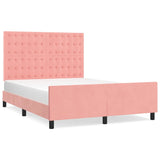 Cadre de lit sans matelas rose 140x200 cm velours