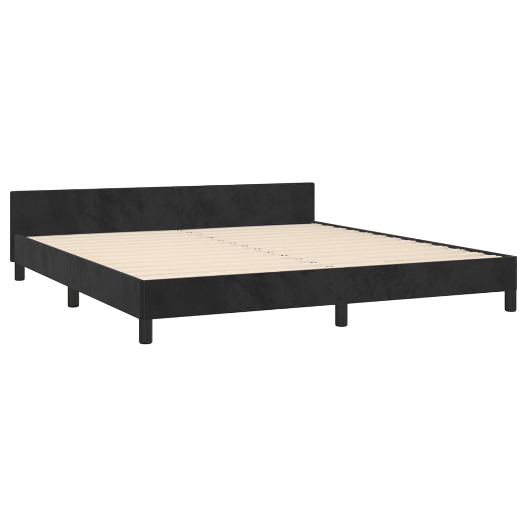 Cadre de lit sans matelas noir 160x200 cm velours