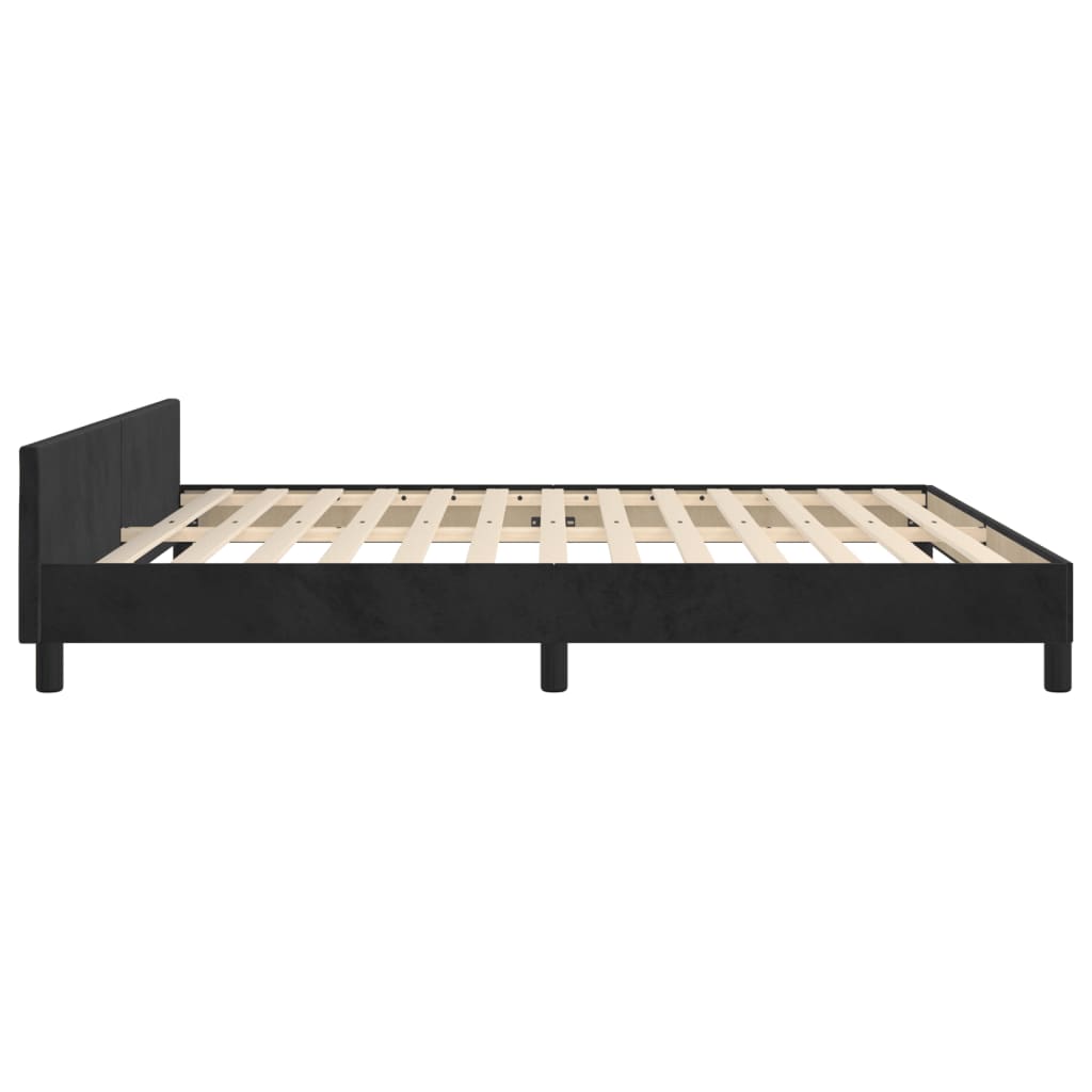 Cadre de lit sans matelas noir 160x200 cm velours