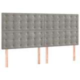 Cadre de lit sans matelas gris clair velours