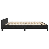 Cadre de lit sans matelas noir velours