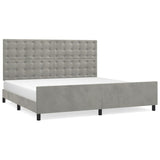 Cadre de lit sans matelas gris clair 200x200 cm velours