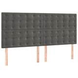 Cadre de lit sans matelas gris foncé 200x200 cm velours