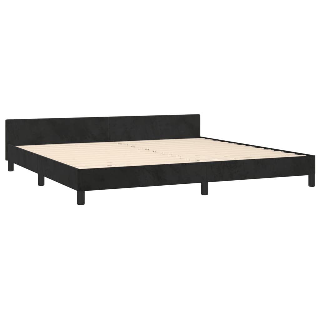 Cadre de lit sans matelas noir 200x200 cm velours