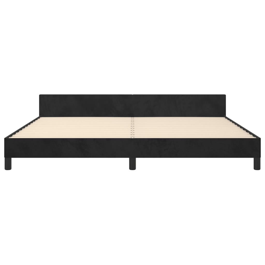 Cadre de lit sans matelas noir 200x200 cm velours