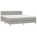 Sommier à lattes de lit avec matelas Gris clair 160x200cm Tissu