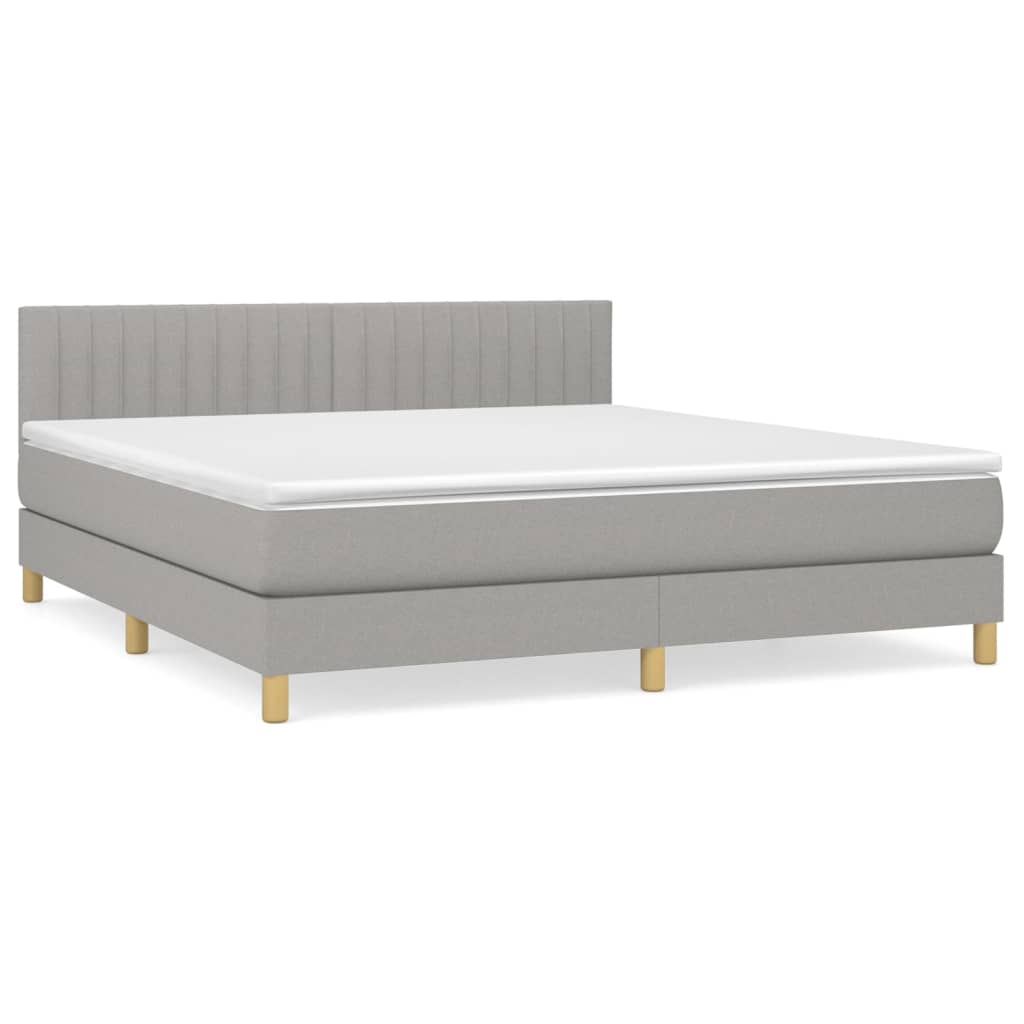 Sommier à lattes de lit avec matelas Gris clair 180x200cm Tissu