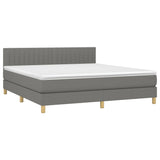 Sommier à lattes de lit avec matelas Gris foncé 180x200cm Tissu