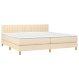 Sommier à lattes de lit avec matelas Crème 200x200 cm Tissu