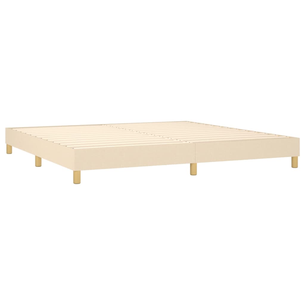 Sommier à lattes de lit avec matelas Crème 200x200 cm Tissu